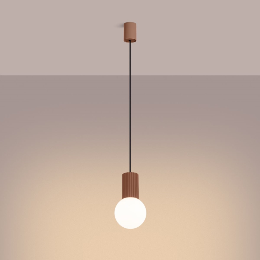 Candeeiro suspenso HALO 1xG9/8W/230V diâmetro 12 cm castanho