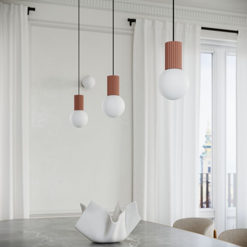 Candeeiro suspenso HALO 1xG9/8W/230V diâmetro 12 cm castanho