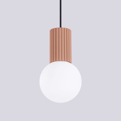 Candeeiro suspenso HALO 1xG9/8W/230V diâmetro 12 cm castanho