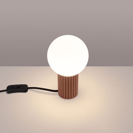 Candeeiro de mesa HALO 1xG9/8W/230V diâmetro 12 cm castanho