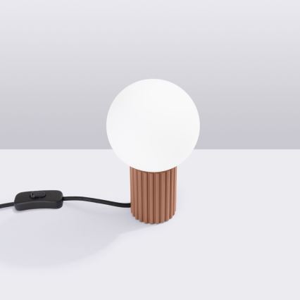 Candeeiro de mesa HALO 1xG9/8W/230V diâmetro 12 cm castanho