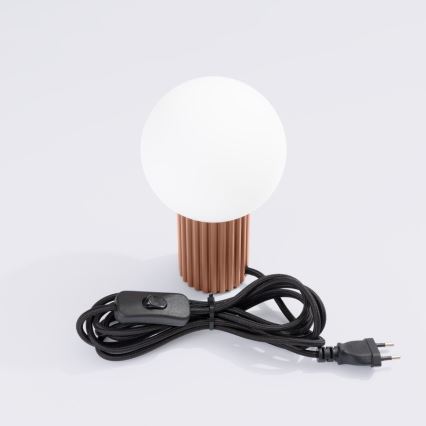 Candeeiro de mesa HALO 1xG9/8W/230V diâmetro 12 cm castanho