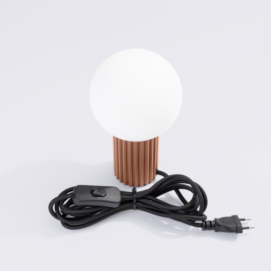 Candeeiro de mesa HALO 1xG9/8W/230V diâmetro 12 cm castanho