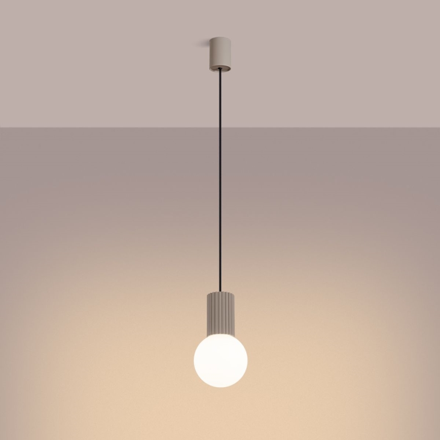 Candeeiro suspenso HALO 1xG9/8W/230V diâmetro 12 cm bege