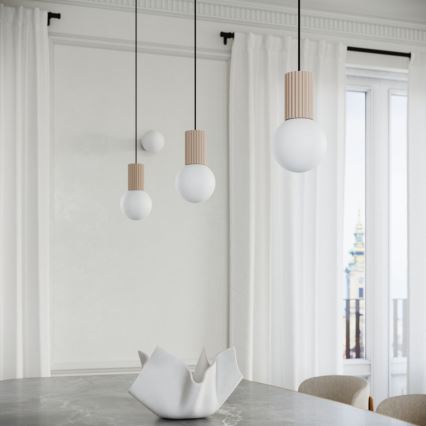 Candeeiro suspenso HALO 1xG9/8W/230V diâmetro 12 cm bege