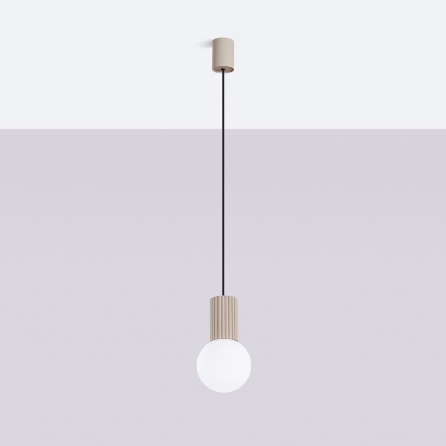 Candeeiro suspenso HALO 1xG9/8W/230V diâmetro 12 cm bege