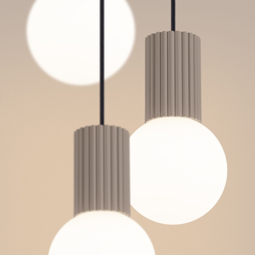 Candeeiro suspenso HALO 3xG9/8W/230V diâmetro 25 cm bege