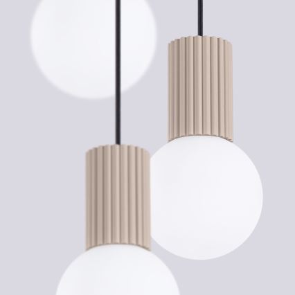Candeeiro suspenso HALO 3xG9/8W/230V diâmetro 25 cm bege
