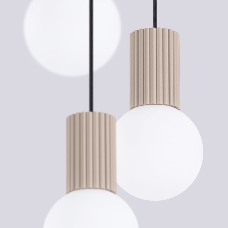 Candeeiro suspenso HALO 3xG9/8W/230V diâmetro 25 cm bege