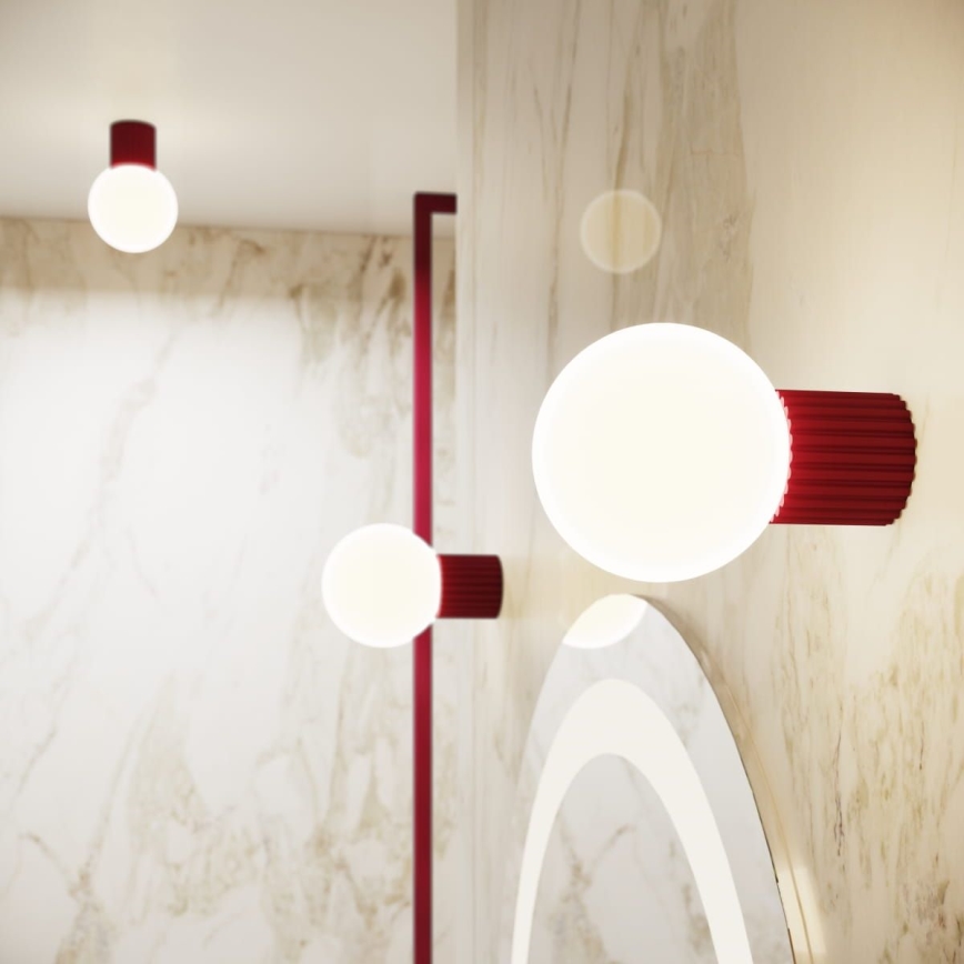 Iluminação de parede para casa de banho HALO 1xG9/8W/230V diâmetro 12 cm IP44 vermelho