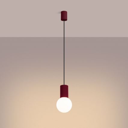 Candeeiro suspenso HALO 1xG9/8W/230V diâmetro 12 cm vermelho