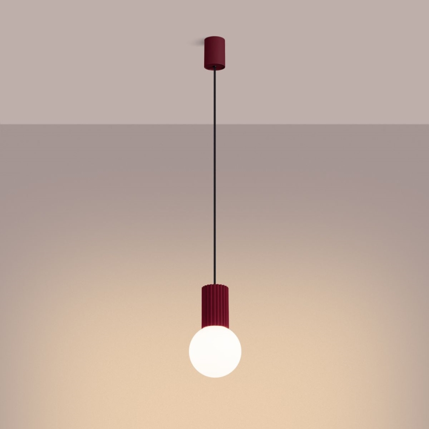 Candeeiro suspenso HALO 1xG9/8W/230V diâmetro 12 cm vermelho