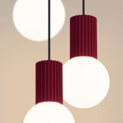 Candeeiro suspenso HALO 3xG9/8W/230V diâmetro 25 cm vermelho