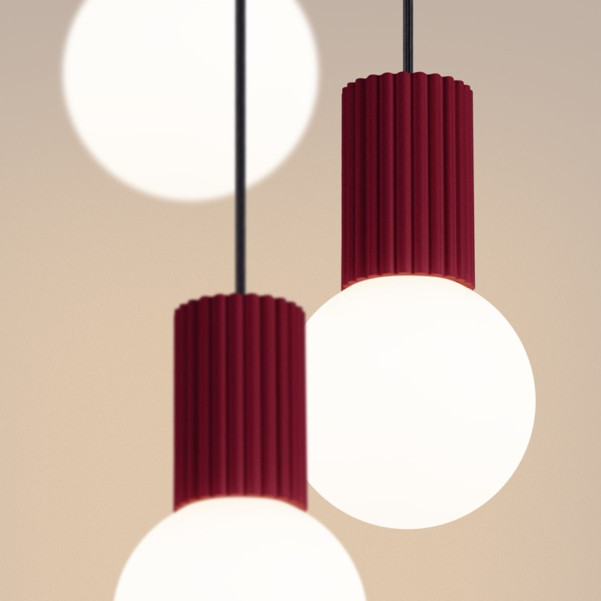 Candeeiro suspenso HALO 3xG9/8W/230V diâmetro 25 cm vermelho