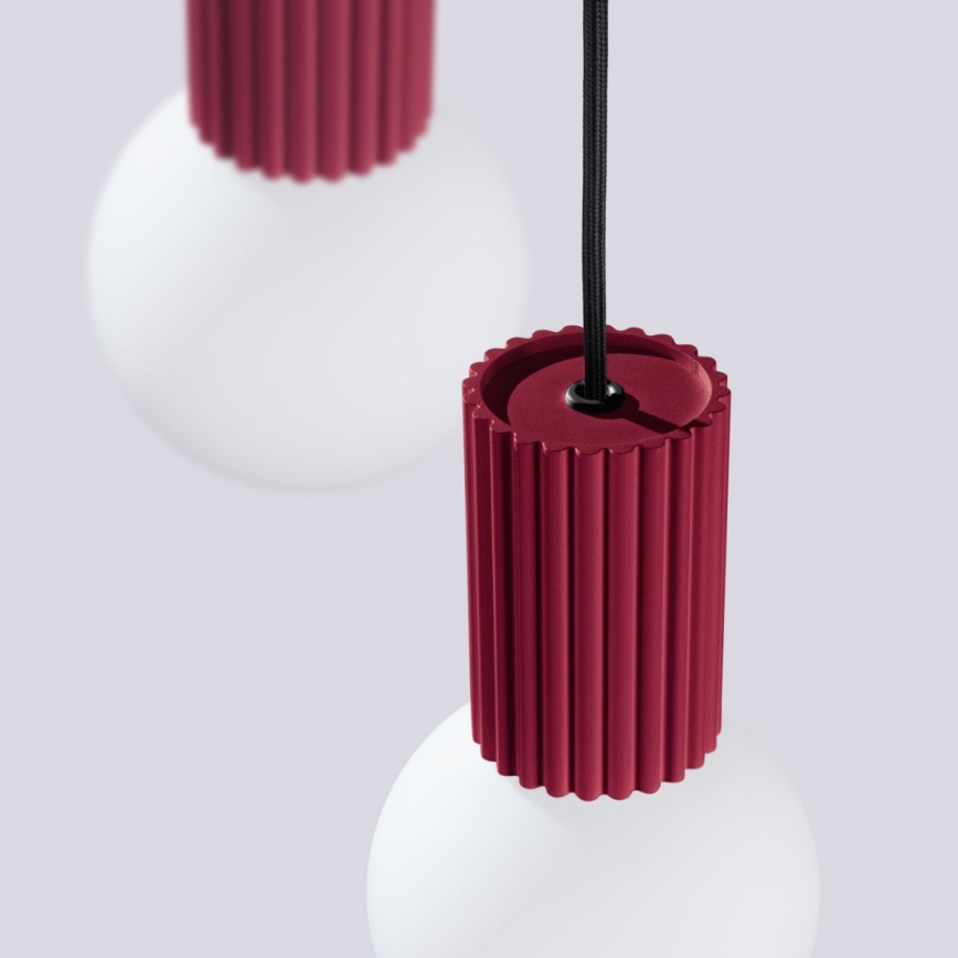 Candeeiro suspenso HALO 3xG9/8W/230V diâmetro 25 cm vermelho