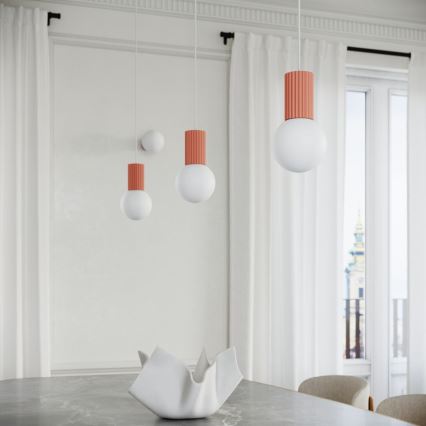 Candeeiro suspenso HALO 1xG9/8W/230V diâmetro 12 cm rosa