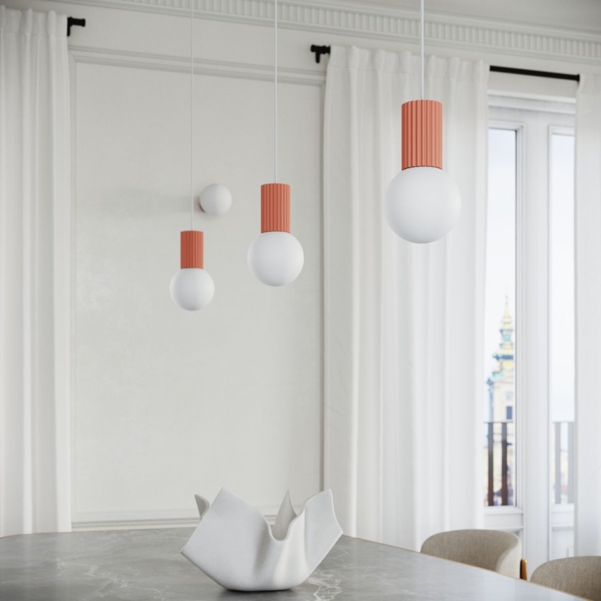 Candeeiro suspenso HALO 1xG9/8W/230V diâmetro 12 cm rosa