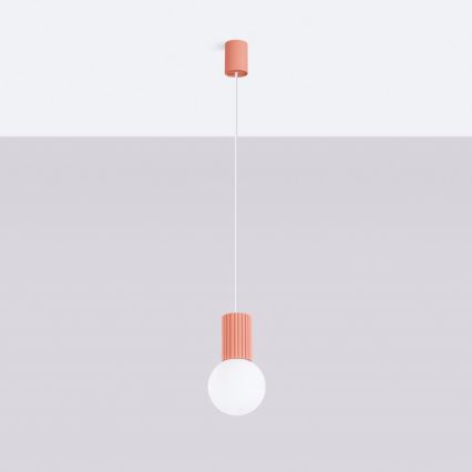 Candeeiro suspenso HALO 1xG9/8W/230V diâmetro 12 cm rosa