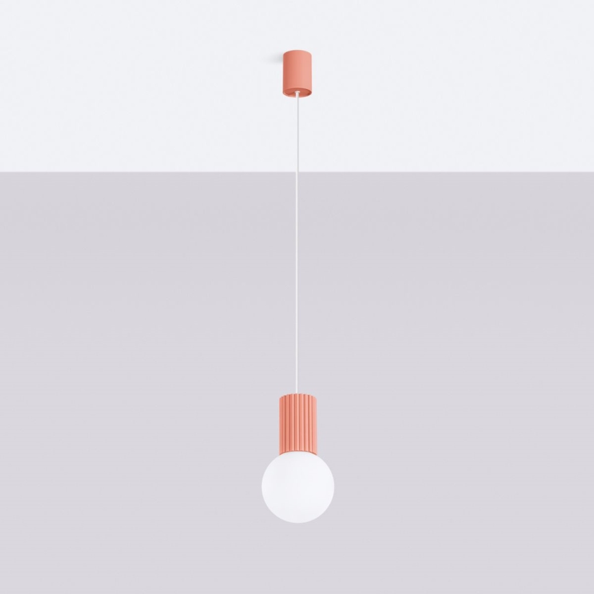 Candeeiro suspenso HALO 1xG9/8W/230V diâmetro 12 cm rosa