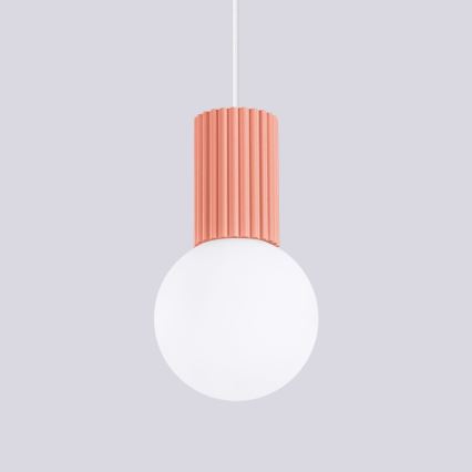 Candeeiro suspenso HALO 1xG9/8W/230V diâmetro 12 cm rosa