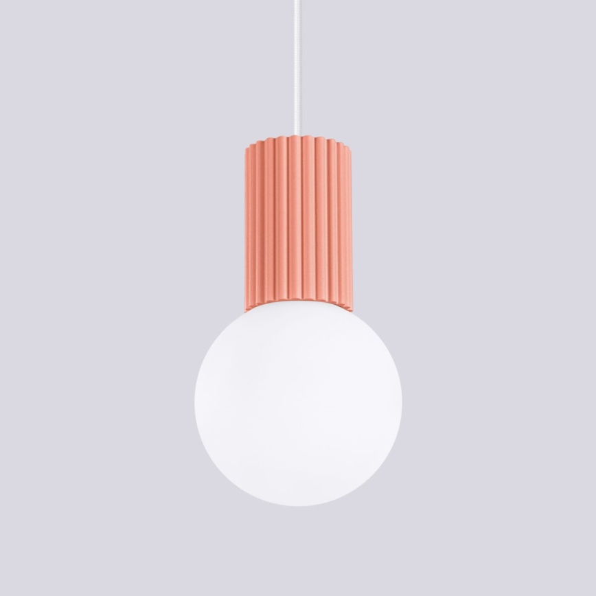 Candeeiro suspenso HALO 1xG9/8W/230V diâmetro 12 cm rosa