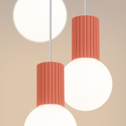 Candeeiro suspenso HALO 3xG9/8W/230V diâmetro 25 cm rosa