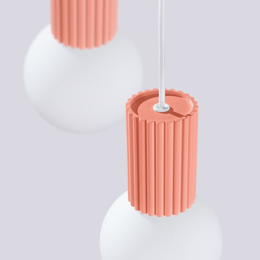 Candeeiro suspenso HALO 3xG9/8W/230V diâmetro 25 cm rosa