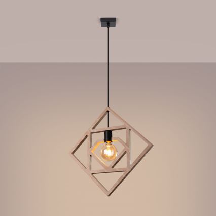 Candeeiro suspenso CARO 1xE27/15W/230V faia