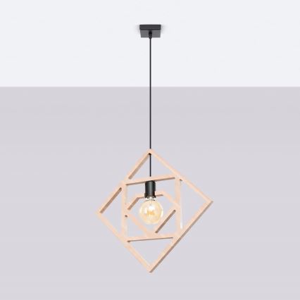 Candeeiro suspenso CARO 1xE27/15W/230V faia
