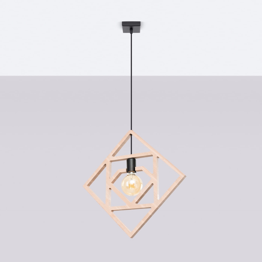 Candeeiro suspenso CARO 1xE27/15W/230V faia