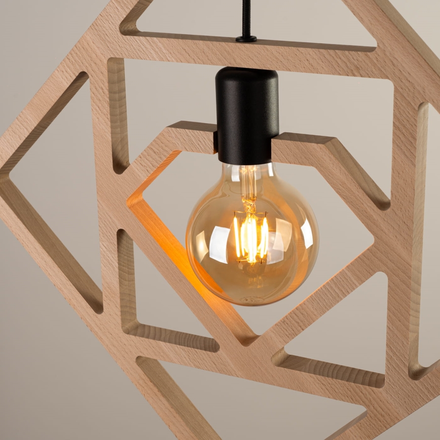 Candeeiro suspenso CARO 1xE27/15W/230V faia