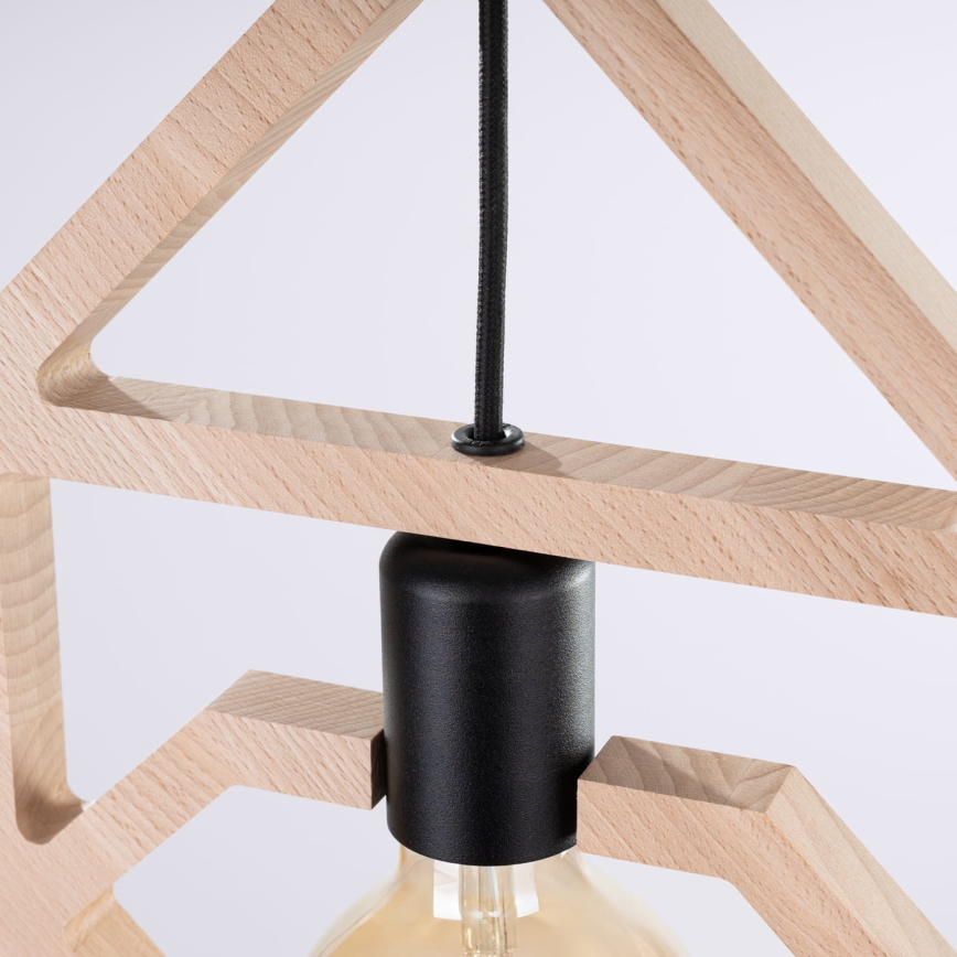 Candeeiro suspenso CARO 1xE27/15W/230V faia