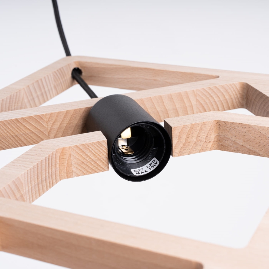 Candeeiro suspenso CARO 1xE27/15W/230V faia