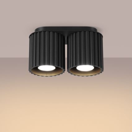 Candeeiro de focos AURA 2xGU10/10W/230V preto