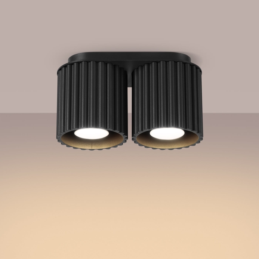 Candeeiro de focos AURA 2xGU10/10W/230V preto