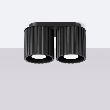 Candeeiro de focos AURA 2xGU10/10W/230V preto