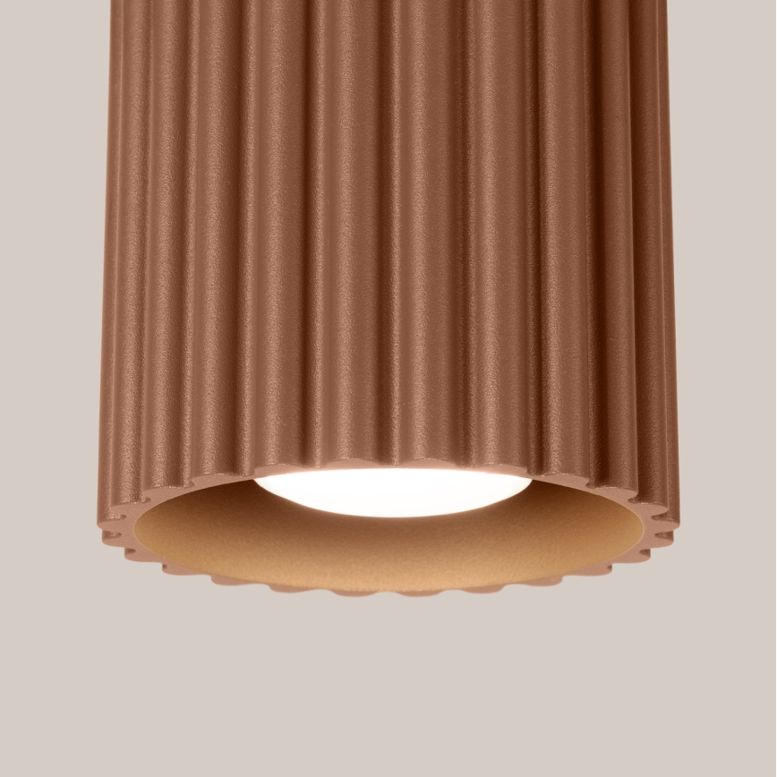 Foco AURA 1xGU10/10W/230V Ø 10 cm castanho