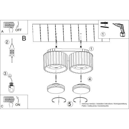 Foco de teto AURA 2xGX53/10W/230V castanho