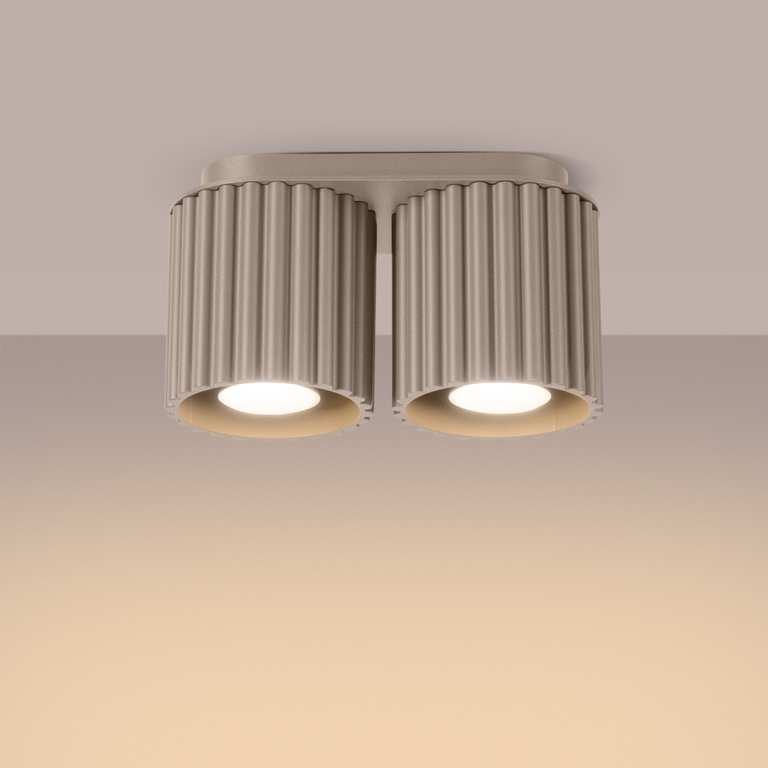 Spot direcionável AURA 2xGU10/10W/230V taupe