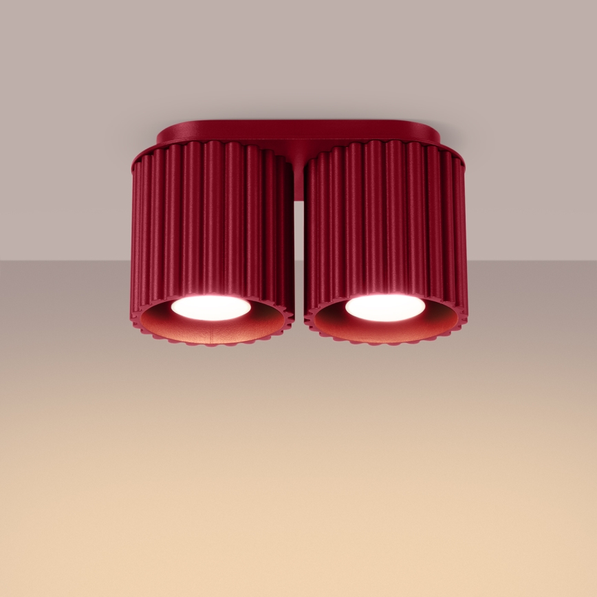 Foco AURA 2xGU10/10W/230V vermelho