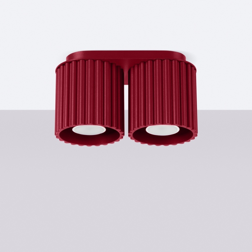 Foco AURA 2xGU10/10W/230V vermelho