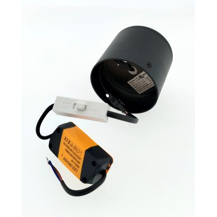 Spot de embutir LED/5W/230V 3000/4000/6400K diâmetro 7,5 cm preto