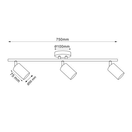 Spot encastrado LED RGBW dimável GOLDI 3xGU10/6,5W/230V 2700-6500K Wi-Fi dourado