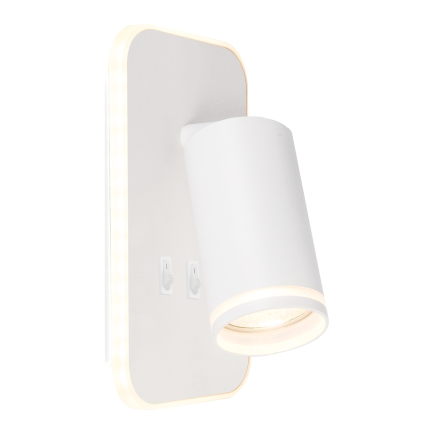 Spot de parede LED PIPE 1xGU10/10W/230V + LED/6W branco