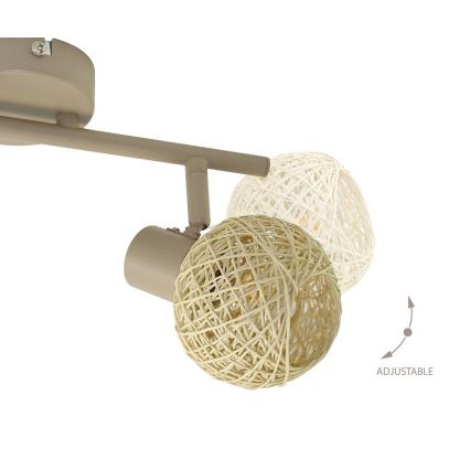 Spot DEX 2xE14/10W/230V bege/creme