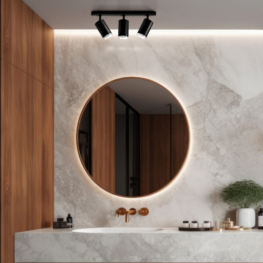 Spot LED RGBW dimerizável para casa de banho TURYN 3xGU10/6,5W/230V 2700-6500K Wi-Fi IP44 preto