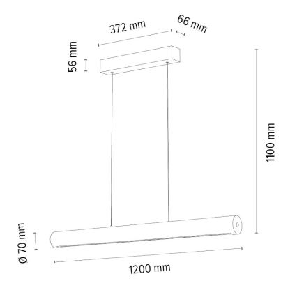 Candelabro suspenso LED com regulação CONOR LED/34,5W/230V carvalho – FSC certificado
