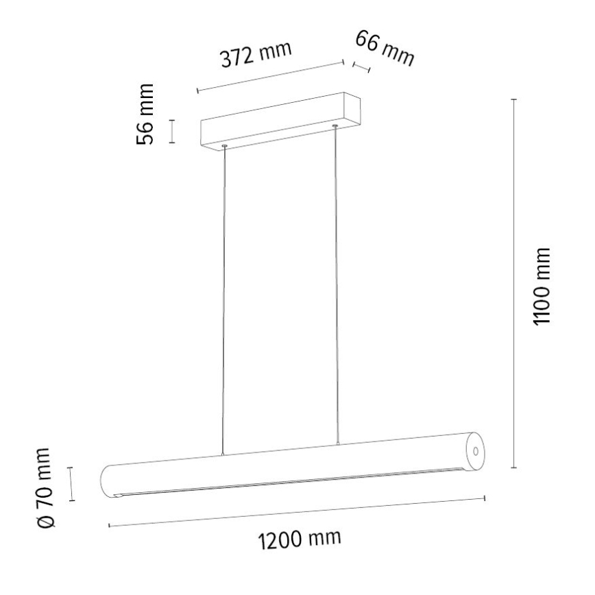 Candelabro suspenso LED com regulação CONOR LED/34,5W/230V carvalho – FSC certificado