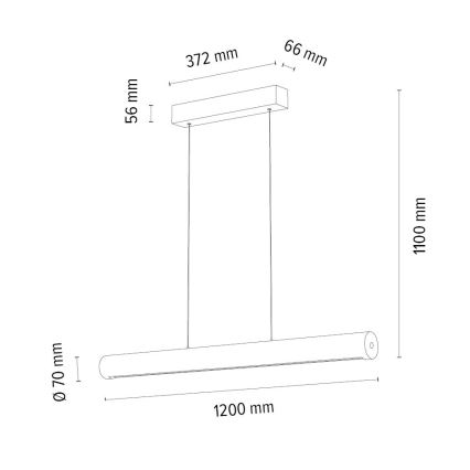 Candelabro suspenso LED com regulação CONOR LED/34,5W/230V carvalho – FSC certificado