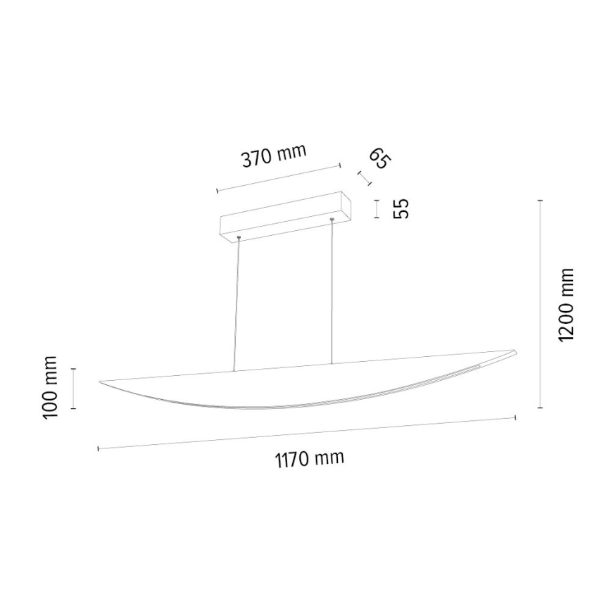 Candelabro suspenso LED com regulação DUBAI LED/14W/230V carvalho – FSC certificado